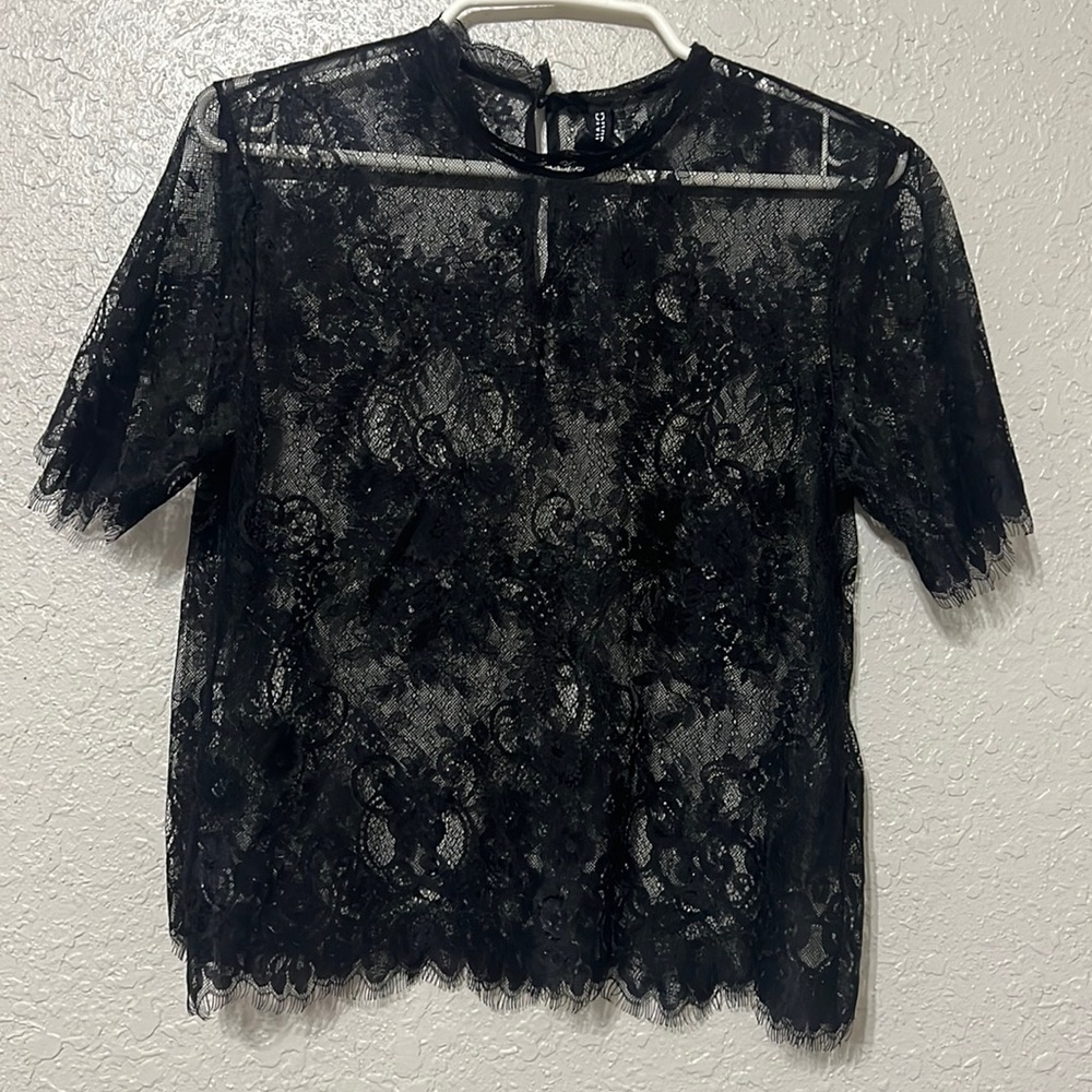 🖤 black lace short sleeve 🖤